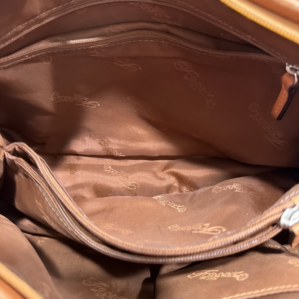 Fossil 1954 Sedona Brown Leather Satchel Handbag ZB9095 Vintage Top Handle - Picture 11 of 14